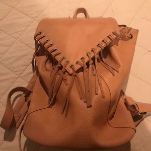 Sole society fringe camel backpack